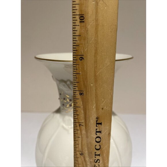 Vintage LENOX Rose Brocade Flared Vase Jeweled Collection 8 3/4" Textured USA - Picture 9 of 9